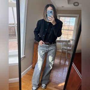 NWT ZARA PADDED SHOULDER BOMBER SIZE XS